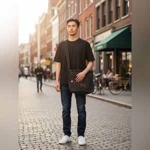 Vintage Y2K Diesel featuring the Planet Ocean Studio Charcoal Gray Messenger Bag